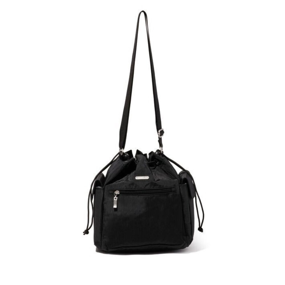 Bagallini Drawstring Crossbody Bag Black NWT